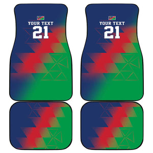 Custom Cricket African Namibia Car Mats Namibian Gold Sun Flag Motif - African Pride