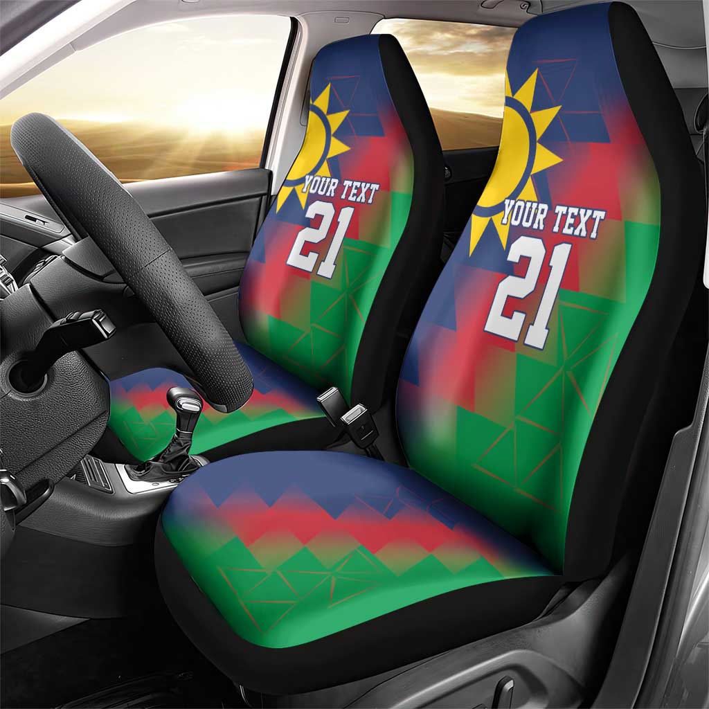 Custom Cricket African Namibia Car Seat Cover Namibian Gold Sun Flag Motif - African Pride