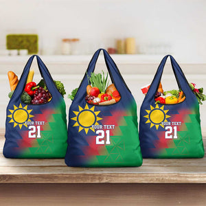 Custom Cricket African Namibia Grocery Bag Namibian Gold Sun Flag Motif - African Pride