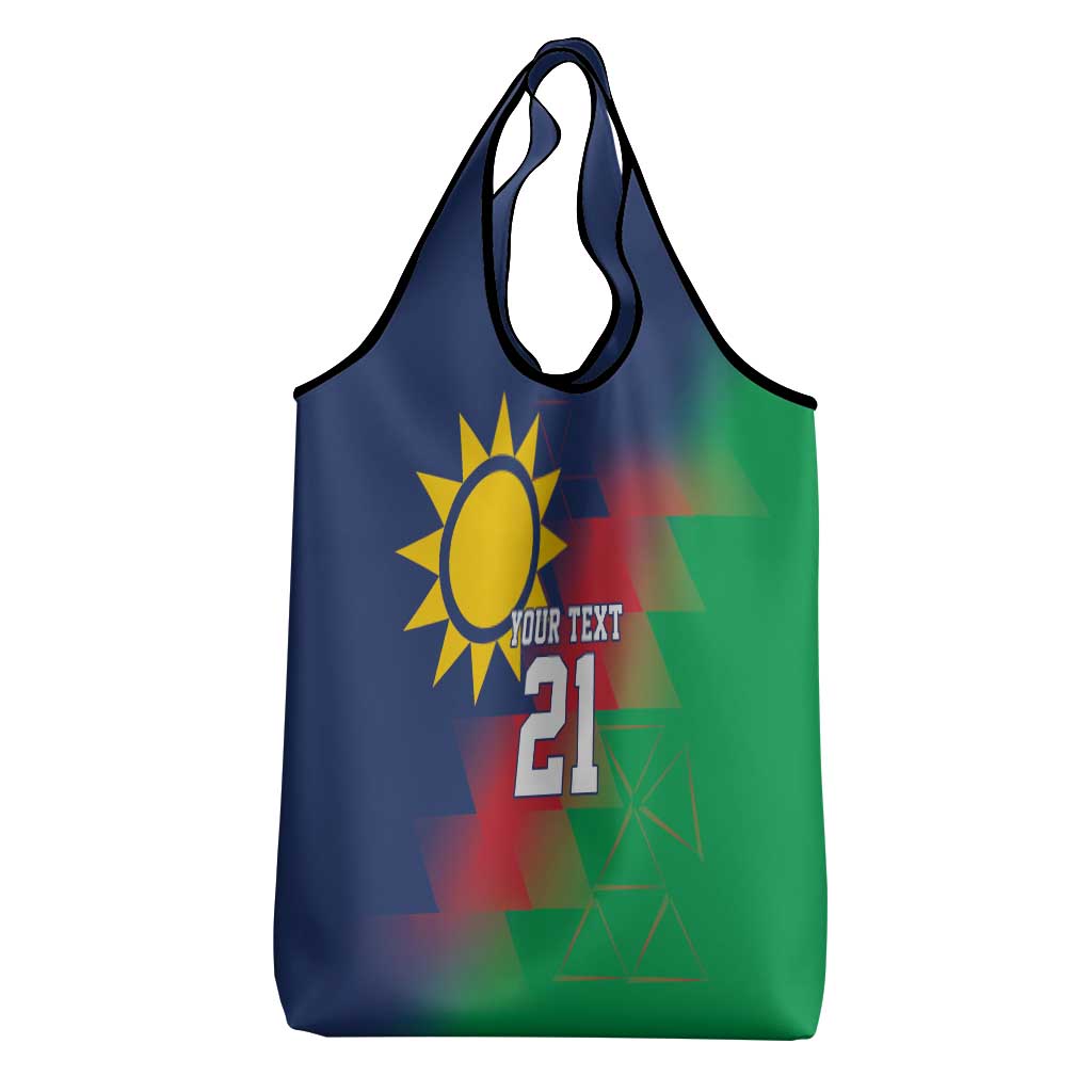 Custom Cricket African Namibia Grocery Bag Namibian Gold Sun Flag Motif - African Pride