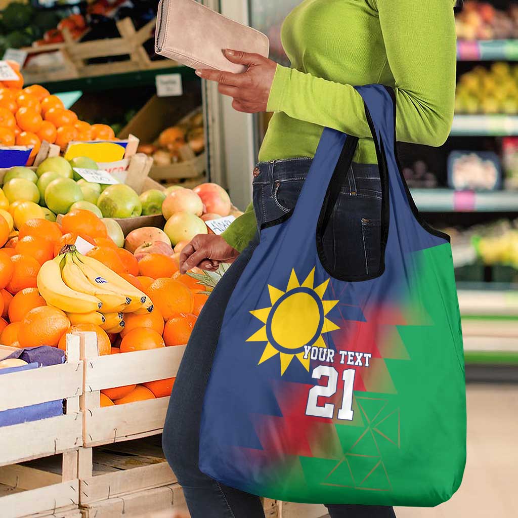 Custom Cricket African Namibia Grocery Bag Namibian Gold Sun Flag Motif - African Pride