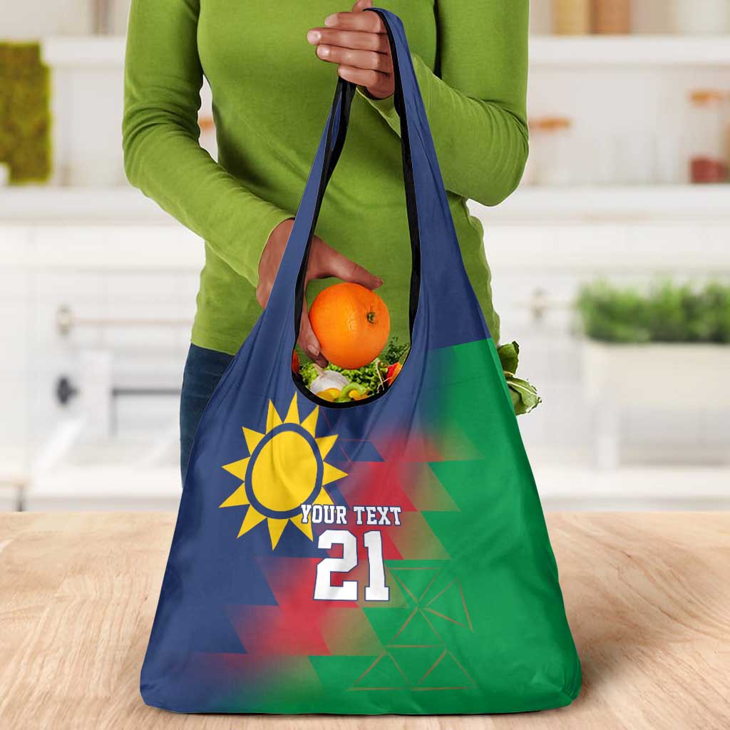 Custom Cricket African Namibia Grocery Bag Namibian Gold Sun Flag Motif - African Pride