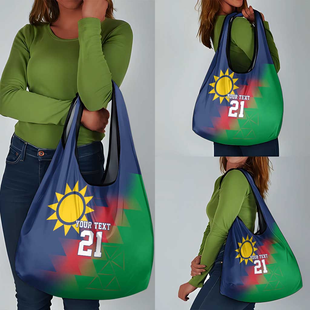 Custom Cricket African Namibia Grocery Bag Namibian Gold Sun Flag Motif - African Pride