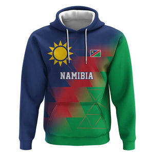 Custom Cricket African Namibia Hoodie Namibian Gold Sun Flag Motif - African Pride