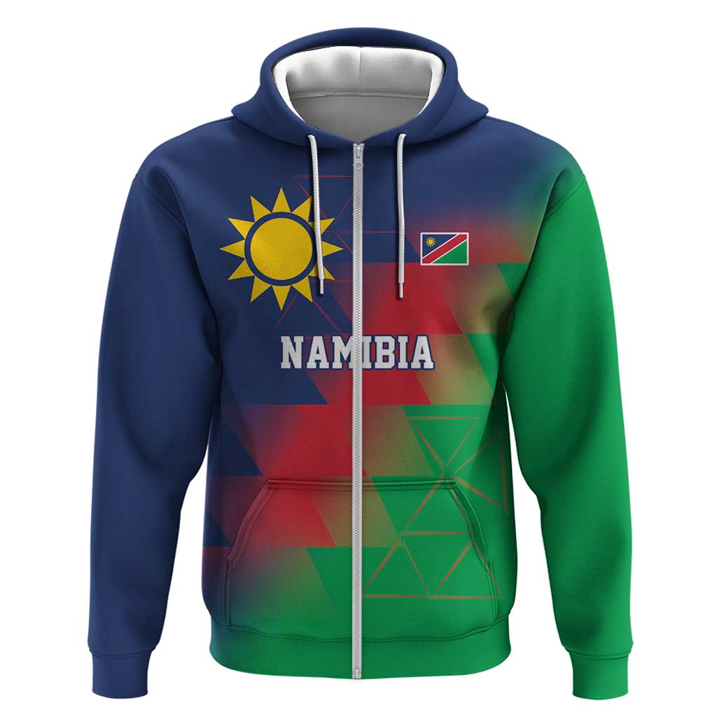 Custom Cricket African Namibia Hoodie Namibian Gold Sun Flag Motif - African Pride
