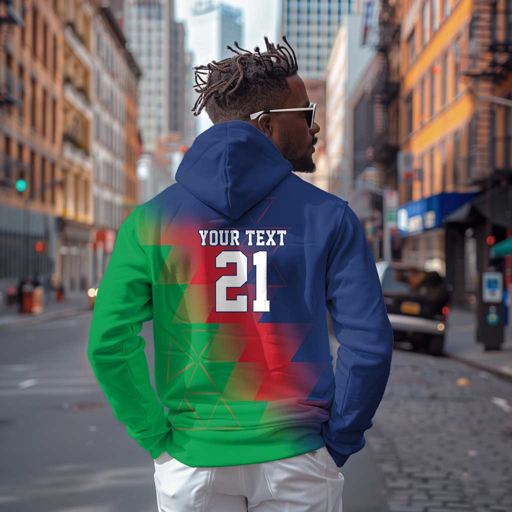 Custom Cricket African Namibia Hoodie Namibian Gold Sun Flag Motif - African Pride