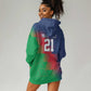 Custom Cricket African Namibia Hoodie Dress Namibian Gold Sun Flag Motif - African Pride