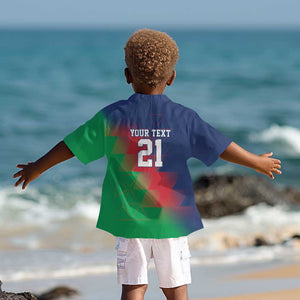 Custom Cricket African Namibia Kid Hawaiian Shirt Namibian Gold Sun Flag Motif - African Pride