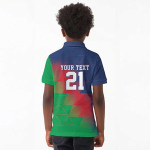 Custom Cricket African Namibia Kid Polo Shirt Namibian Gold Sun Flag Motif - African Pride
