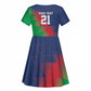 Custom Cricket African Namibia Kid Short Sleeve Dress Namibian Gold Sun Flag Motif - African Pride