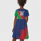 Custom Cricket African Namibia Kid Short Sleeve Dress Namibian Gold Sun Flag Motif - African Pride