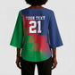 Custom Cricket African Namibia Kimono Sleeve Blouse Namibian Gold Sun Flag Motif