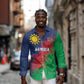 Custom Cricket African Namibia Long Sleeve Button Shirt Namibian Gold Sun Flag Motif - African Pride