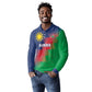 Custom Cricket African Namibia Long Sleeve Polo Shirt Namibian Gold Sun Flag Motif - African Pride