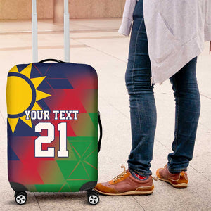 Custom Cricket African Namibia Luggage Cover Namibian Gold Sun Flag Motif - African Pride