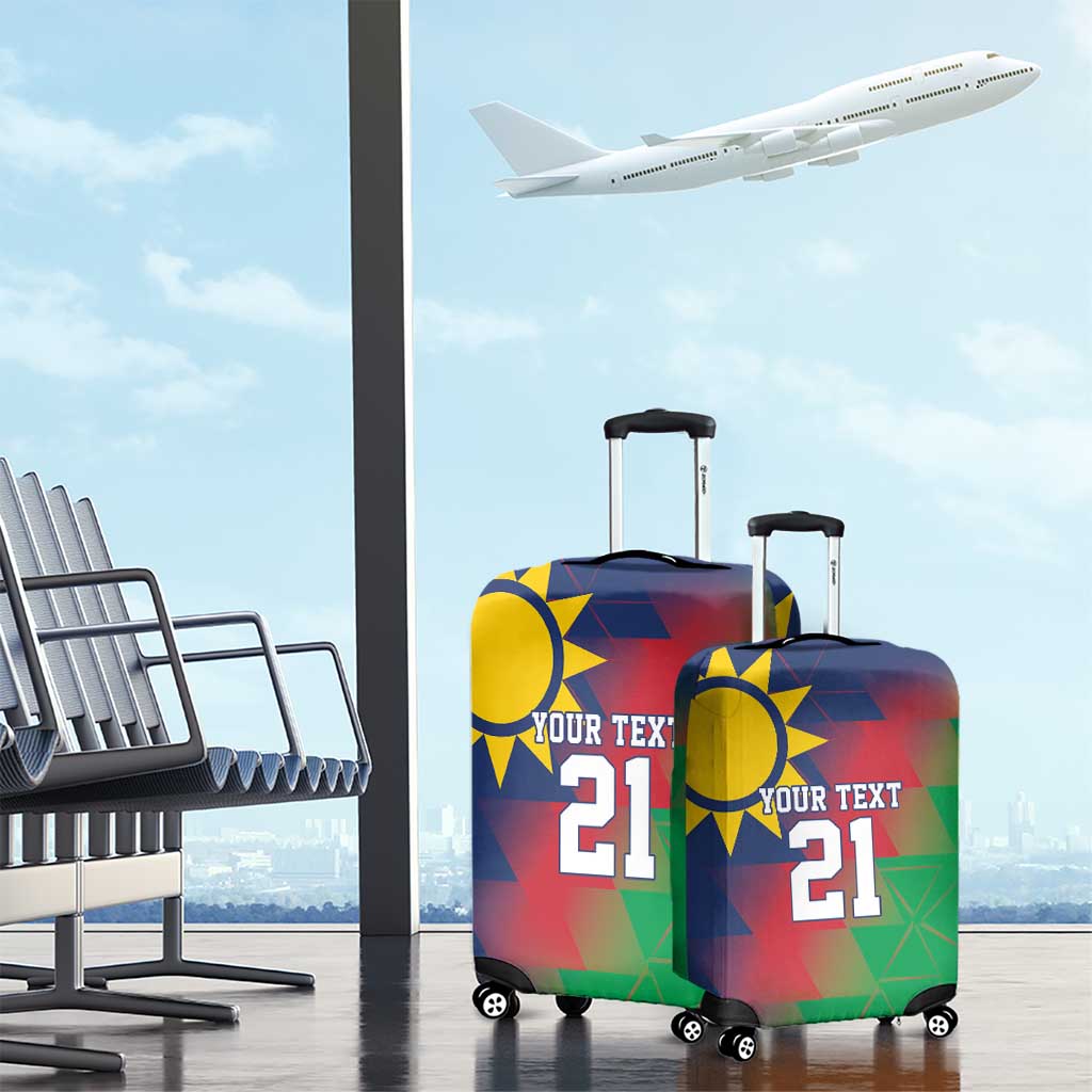 Custom Cricket African Namibia Luggage Cover Namibian Gold Sun Flag Motif - African Pride
