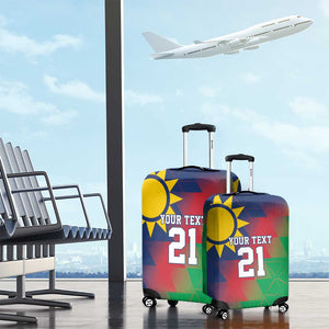 Custom Cricket African Namibia Luggage Cover Namibian Gold Sun Flag Motif - African Pride