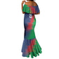 Custom Cricket African Namibia Mermaid Dress Namibian Gold Sun Flag Motif - African Pride