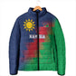 Custom Cricket African Namibia Padded Jacket Namibian Gold Sun Flag Motif