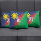 Custom Cricket African Namibia Pillow Cover Namibian Gold Sun Flag Motif