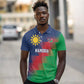 Custom Cricket African Namibia Polo Shirt Namibian Gold Sun Flag Motif - African Pride