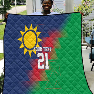 Custom Cricket African Namibia Quilt Namibian Gold Sun Flag Motif - African Pride
