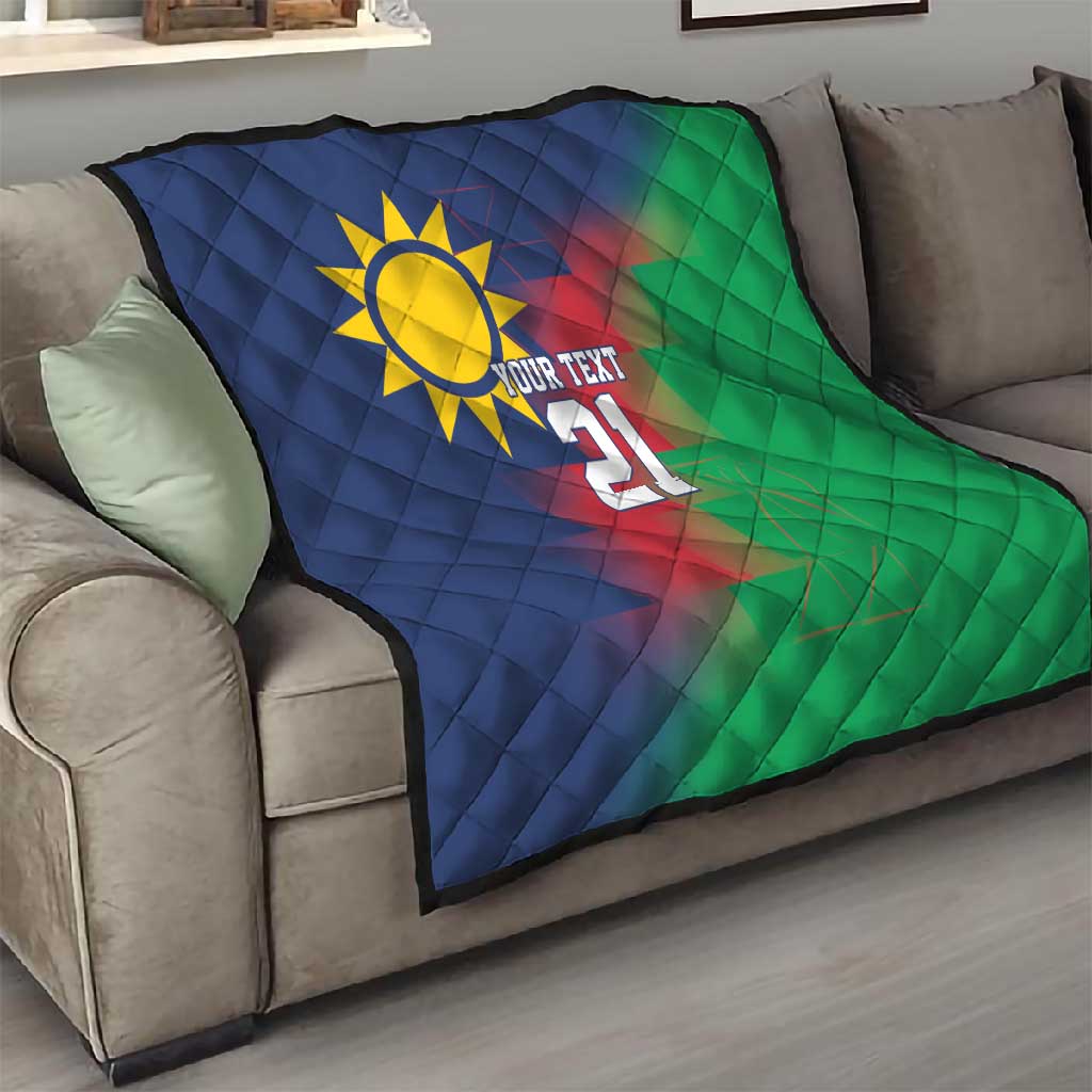 Custom Cricket African Namibia Quilt Namibian Gold Sun Flag Motif - African Pride
