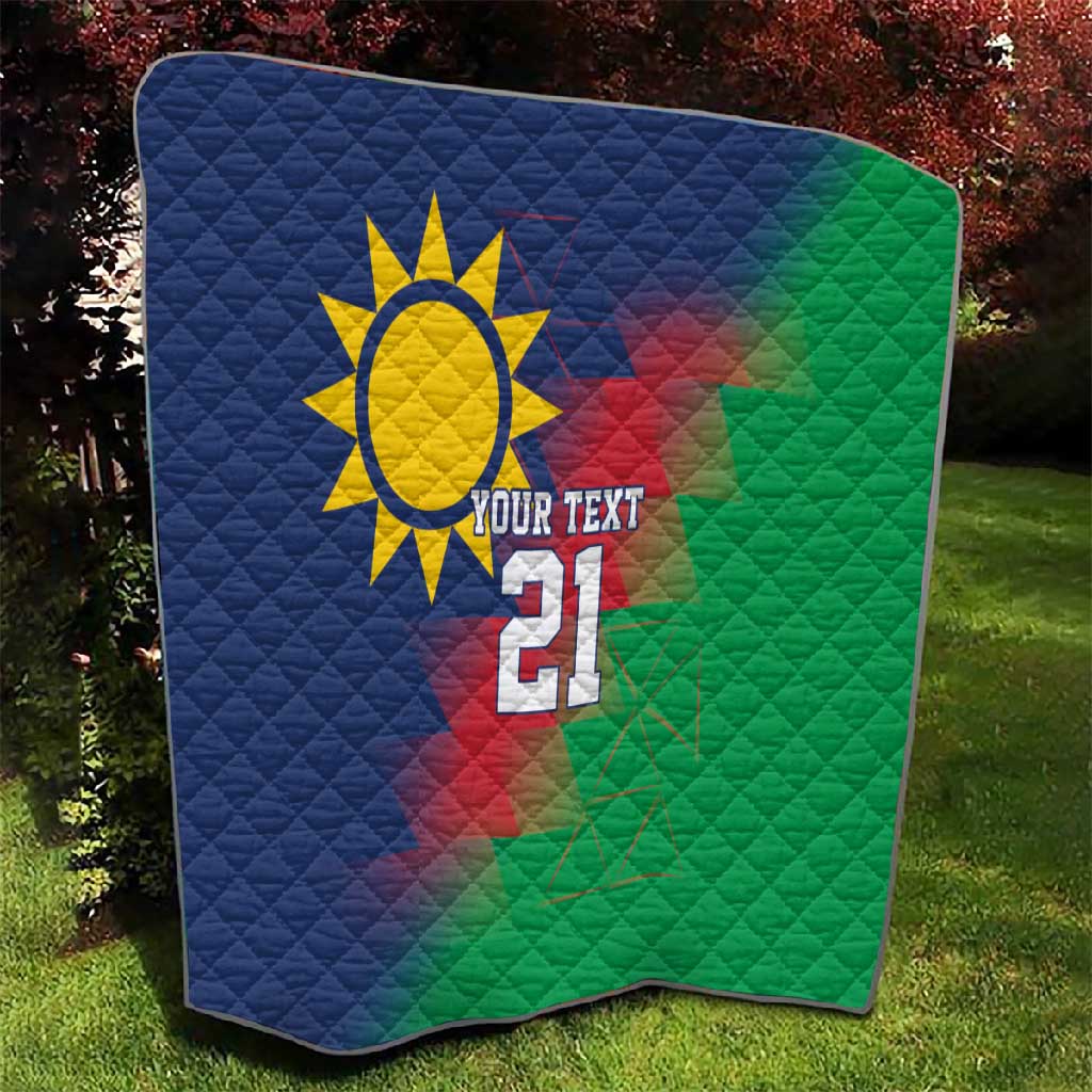 Custom Cricket African Namibia Quilt Namibian Gold Sun Flag Motif - African Pride