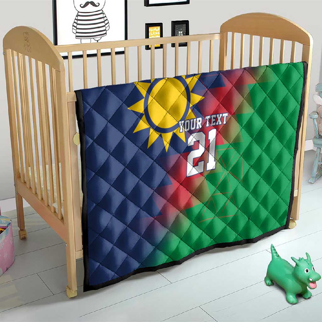 Custom Cricket African Namibia Quilt Namibian Gold Sun Flag Motif - African Pride