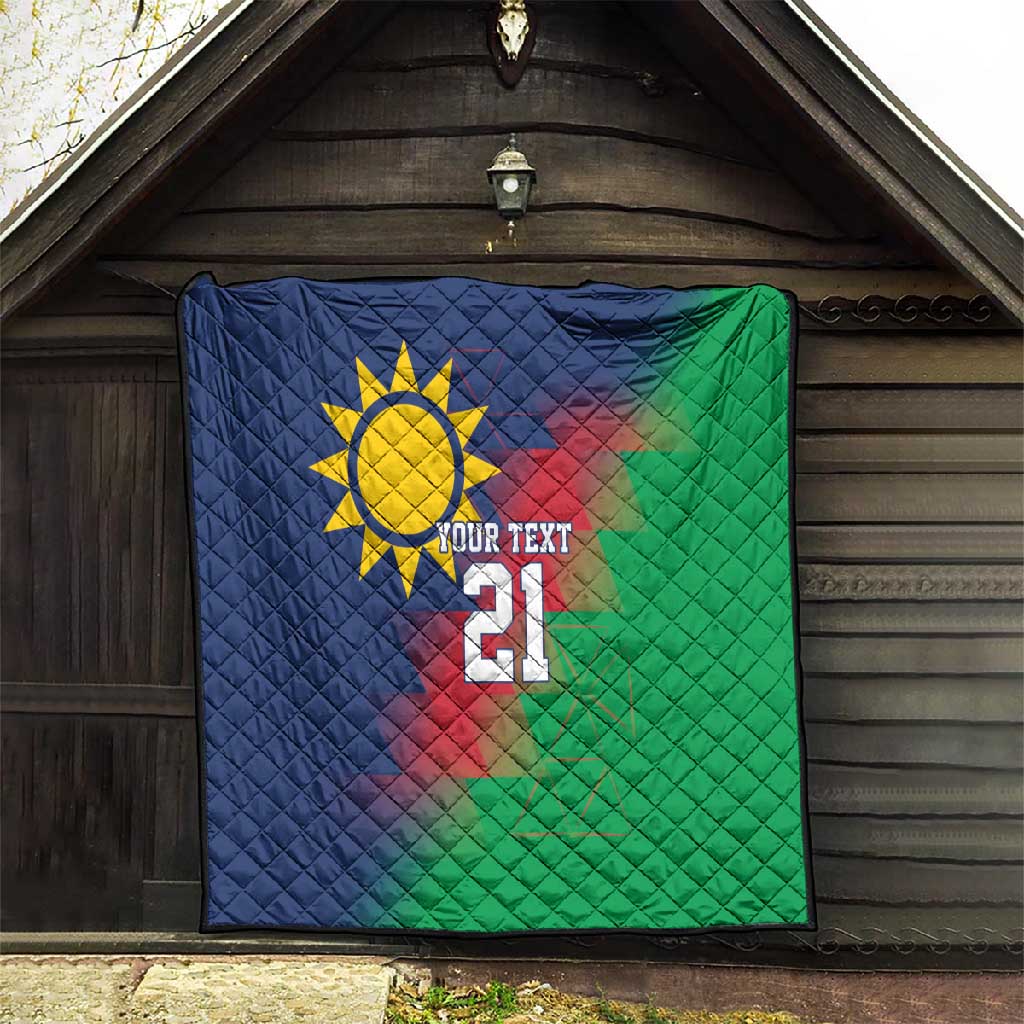 Custom Cricket African Namibia Quilt Namibian Gold Sun Flag Motif - African Pride