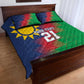Custom Cricket African Namibia Quilt Bed Set Namibian Gold Sun Flag Motif - African Pride