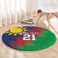 Custom Cricket African Namibia Round Carpet Namibian Gold Sun Flag Motif - African Pride