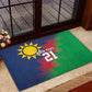 Custom Cricket African Namibia Rubber Doormat Namibian Gold Sun Flag Motif - African Pride