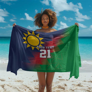 Custom Cricket African Namibia Sarong Namibian Gold Sun Flag Motif - African Pride