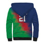 Custom Cricket African Namibia Sherpa Hoodie Namibian Gold Sun Flag Motif - African Pride