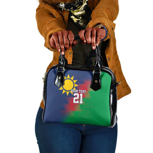 Custom Cricket African Namibia Shoulder Handbag Namibian Gold Sun Flag Motif - African Pride