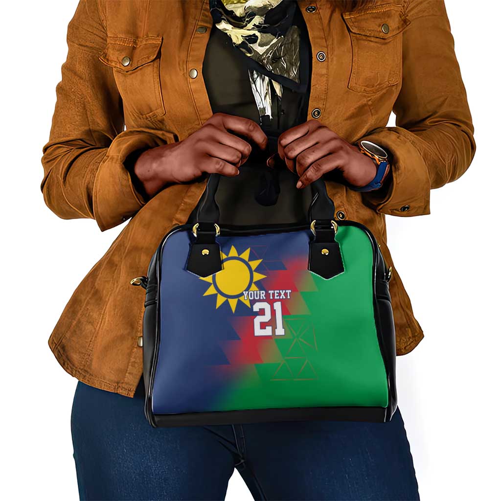 Custom Cricket African Namibia Shoulder Handbag Namibian Gold Sun Flag Motif - African Pride