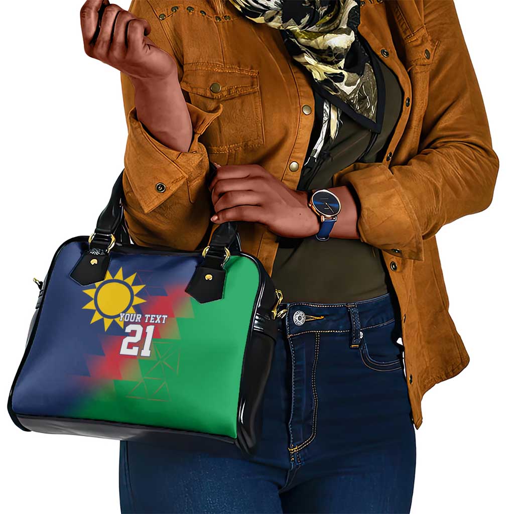 Custom Cricket African Namibia Shoulder Handbag Namibian Gold Sun Flag Motif - African Pride