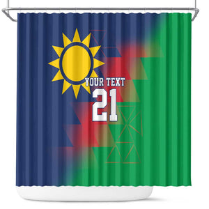 Custom Cricket African Namibia Shower Curtain Namibian Gold Sun Flag Motif - African Pride