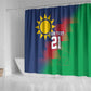 Custom Cricket African Namibia Shower Curtain Namibian Gold Sun Flag Motif - African Pride