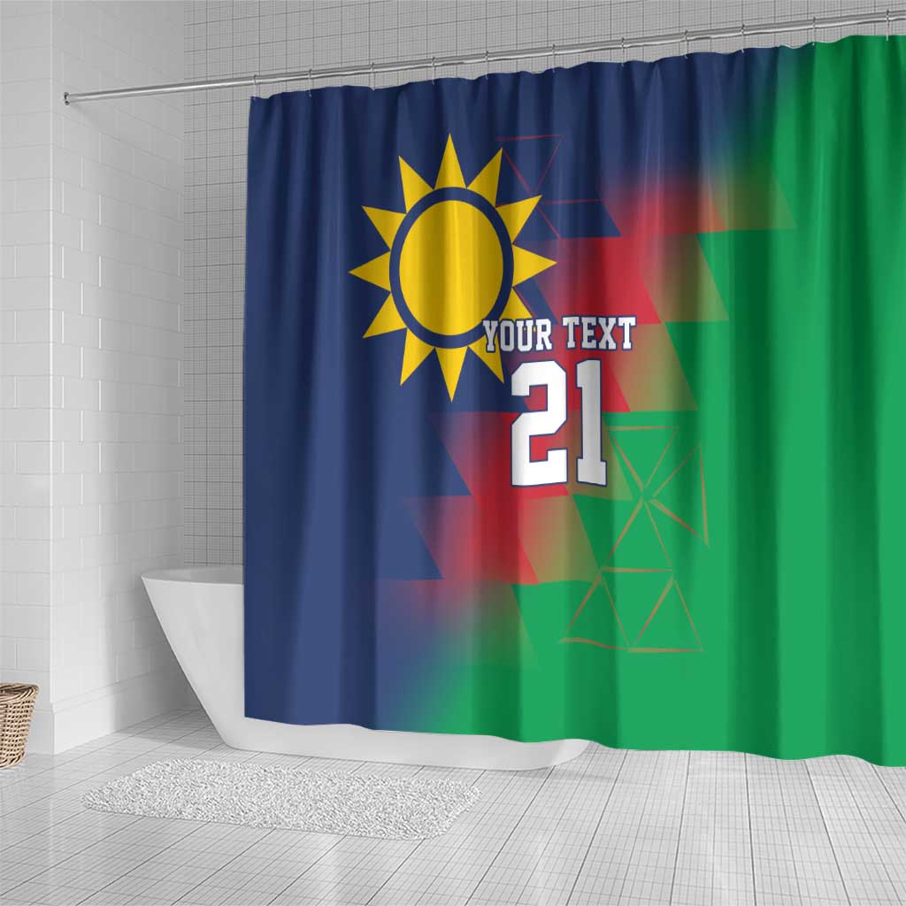 Custom Cricket African Namibia Shower Curtain Namibian Gold Sun Flag Motif - African Pride
