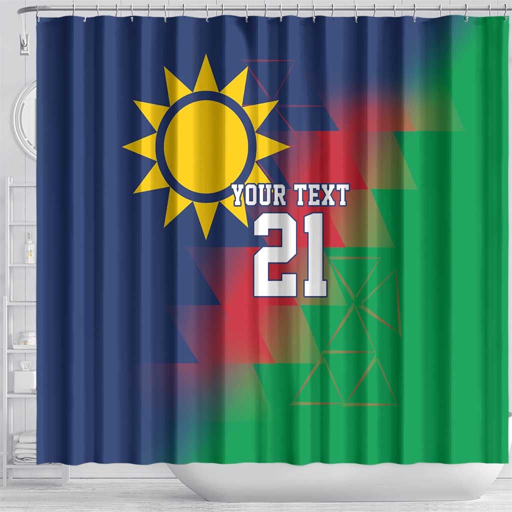 Custom Cricket African Namibia Shower Curtain Namibian Gold Sun Flag Motif - African Pride