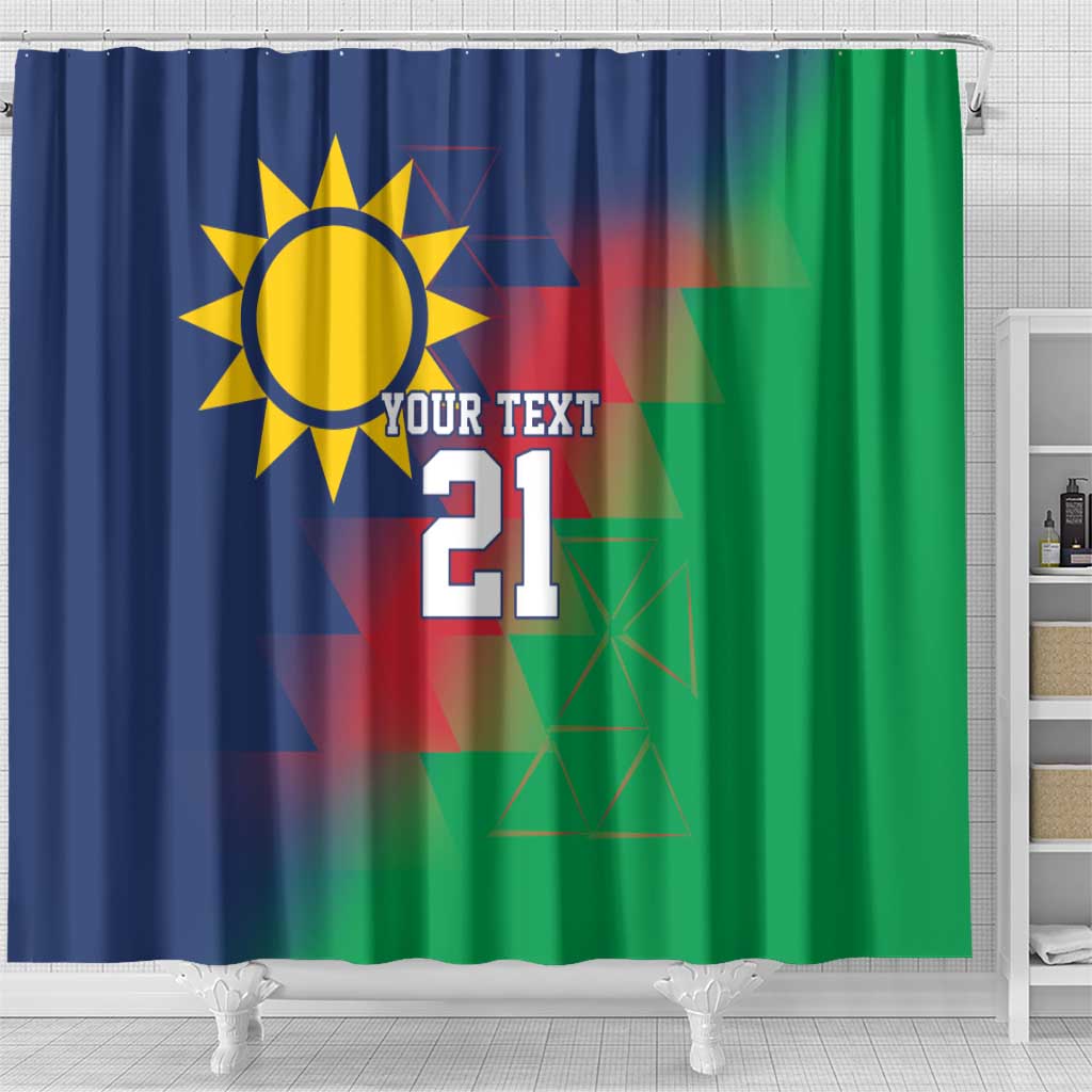 Custom Cricket African Namibia Shower Curtain Namibian Gold Sun Flag Motif - African Pride