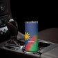 Custom Cricket African Namibia Skinny Tumbler Namibian Gold Sun Flag Motif - African Pride