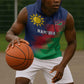 Custom Cricket African Namibia Sleeveless Hoodie Namibian Gold Sun Flag Motif - African Pride