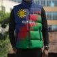Custom Cricket African Namibia Sleeveless Puffer Jacket Namibian Gold Sun Flag Motif
