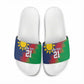 Custom Cricket African Namibia Slide Sandals Namibian Gold Sun Flag Motif