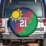 Custom Cricket African Namibia Spare Tire Cover Namibian Gold Sun Flag Motif - African Pride