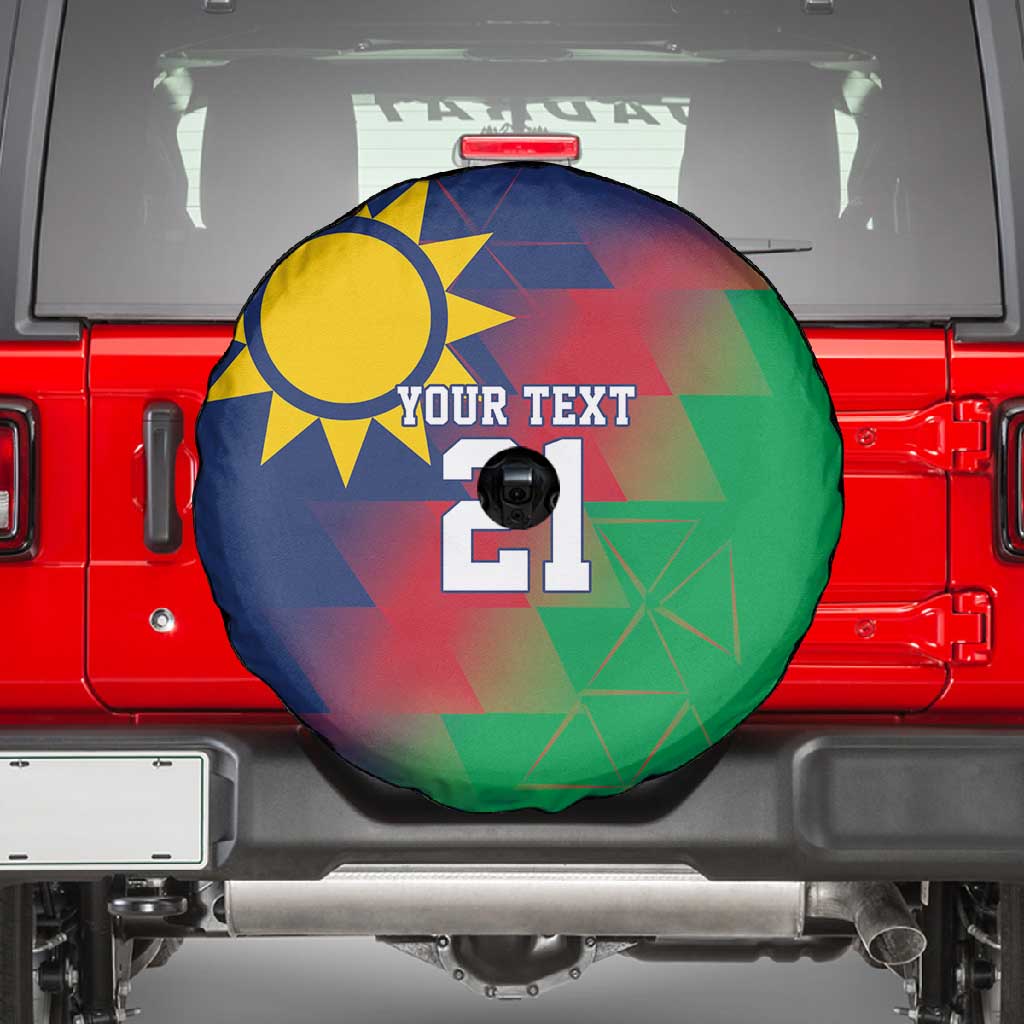 Custom Cricket African Namibia Spare Tire Cover Namibian Gold Sun Flag Motif - African Pride