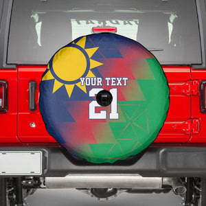 Custom Cricket African Namibia Spare Tire Cover Namibian Gold Sun Flag Motif - African Pride